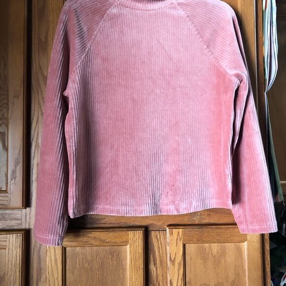 HAVEN Well Within Pink Ribbed Organic Cotton Blend Mock Neck Sweater - S - Picture 5 of 13